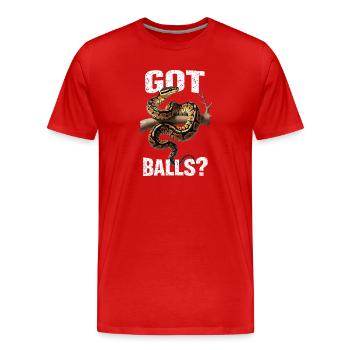 Python roi Serpents Amateurs de terrarium Python - T-shirt bio Premium Homme - rouge - Devant - Damien (186cm)