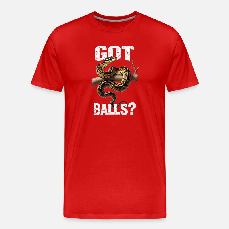 Königspython Schlangen Liebhaber Terrarium Python - Männer Premium Bio T-Shirt - Rot