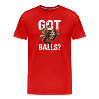 Python roi Serpents Amateurs de terrarium Python - T-shirt bio Premium Homme - rouge - Devant - Damien (186cm)