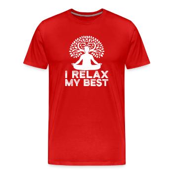 Pilates Enthusiasts I Relax My Best Pilates - Männer Premium Bio T-Shirt - Rot - Vorne - Damien (186cm)