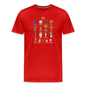 Hobby Garten April Obst & Gemüse für grüne Daumen - Männer Premium Bio T-Shirt - Rot - Vorne - Damien (186cm)