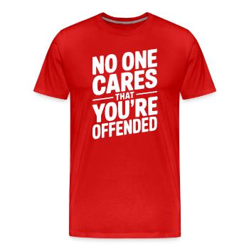 Personne ne se soucie que tu sois offensé - T-shirt bio Premium Homme - rouge - Devant - Damien (186cm)