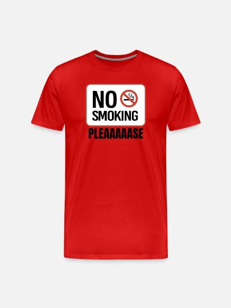 No Smoking Please, Humorous Message - Men's Premium Organic T-Shirt - red