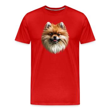 Pomeranian Pomeranian Pom Sweet German Spitz - Men's Premium Organic T-Shirt - red - Front - Damien (186cm)