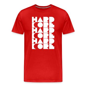 Hardcore-Rastertypografie - Männer Premium Bio T-Shirt - Rot - Vorne - Damien (186cm)