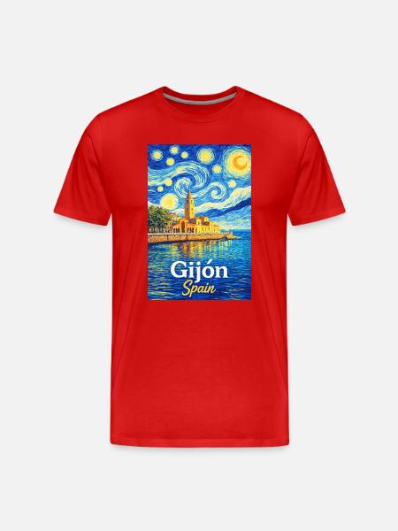 Gijon Spain - Men's Premium Organic T-Shirt - red