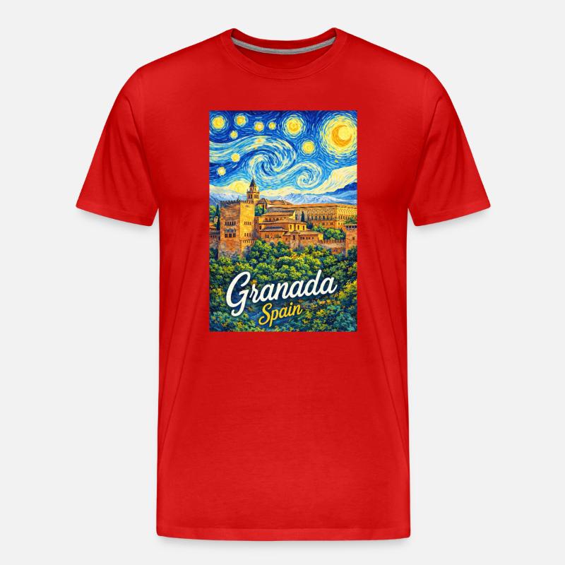 Granada Spain - Männer Premium Bio T-Shirt - Rot
