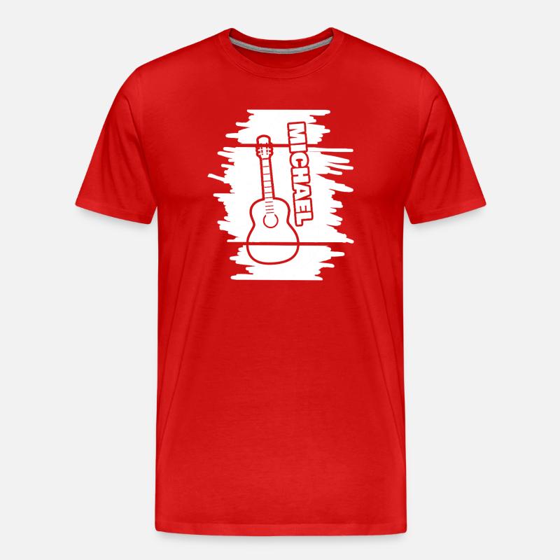 Michael as Playing the Guitar - Men's Premium Organic T-Shirt - red