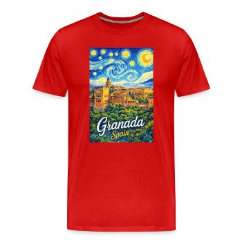 Granada Spain - Männer Premium Bio T-Shirt - Rot - Vorne - Damien (186cm)