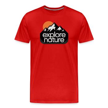 Découvrez la nature des montagnes Coucher du soleil - T-shirt bio Premium Homme - rouge - Devant - Damien (186cm)