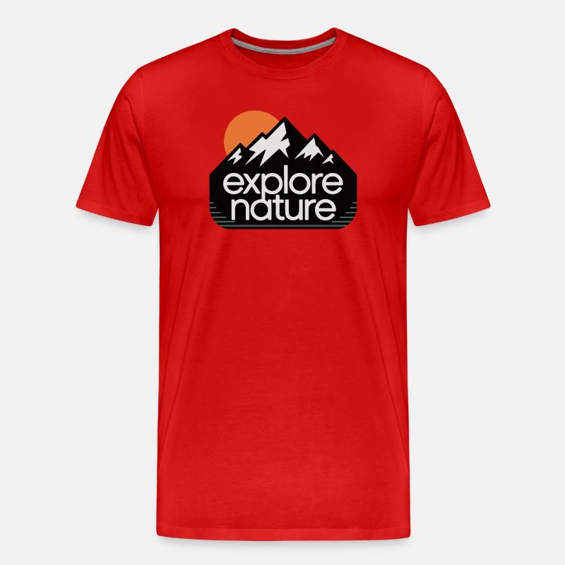 Explore Nature Mountains Sunset - Men's Premium Organic T-Shirt - red