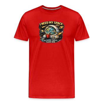 J’ai besoin de mon espace de plus d’un point de vue - Chemise - T-shirt bio Premium Homme - rouge - Devant - Damien (186cm)