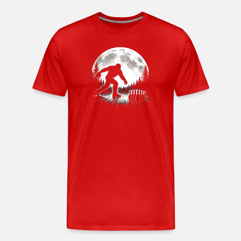 Bigfoot Bowling - Männer Premium Bio T-Shirt - Rot