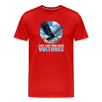 Vautour - T-shirt bio Premium Homme - rouge - Devant - Damien (186cm)