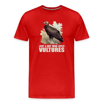Vautour - T-shirt bio Premium Homme - rouge - Devant - Damien (186cm)