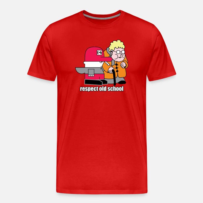 Respect : dessin animé rétro à l’ancienne - T-shirt bio Premium Homme - rouge