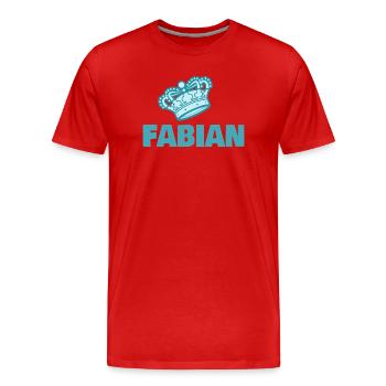Fabian - Men's Premium Organic T-Shirt - red - Front - Damien (186cm)