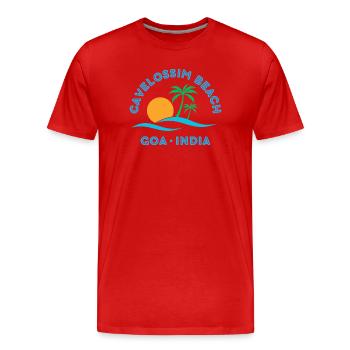 Goa Beach Sonnenuntergangspalmen - Männer Premium Bio T-Shirt - Rot - Vorne - Damien (186cm)