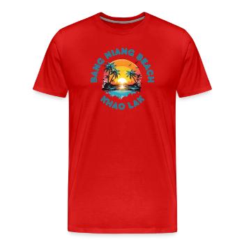 Bang Niang Beach Sonnenuntergangskreis - Männer Premium Bio T-Shirt - Rot - Vorne - Damien (186cm)