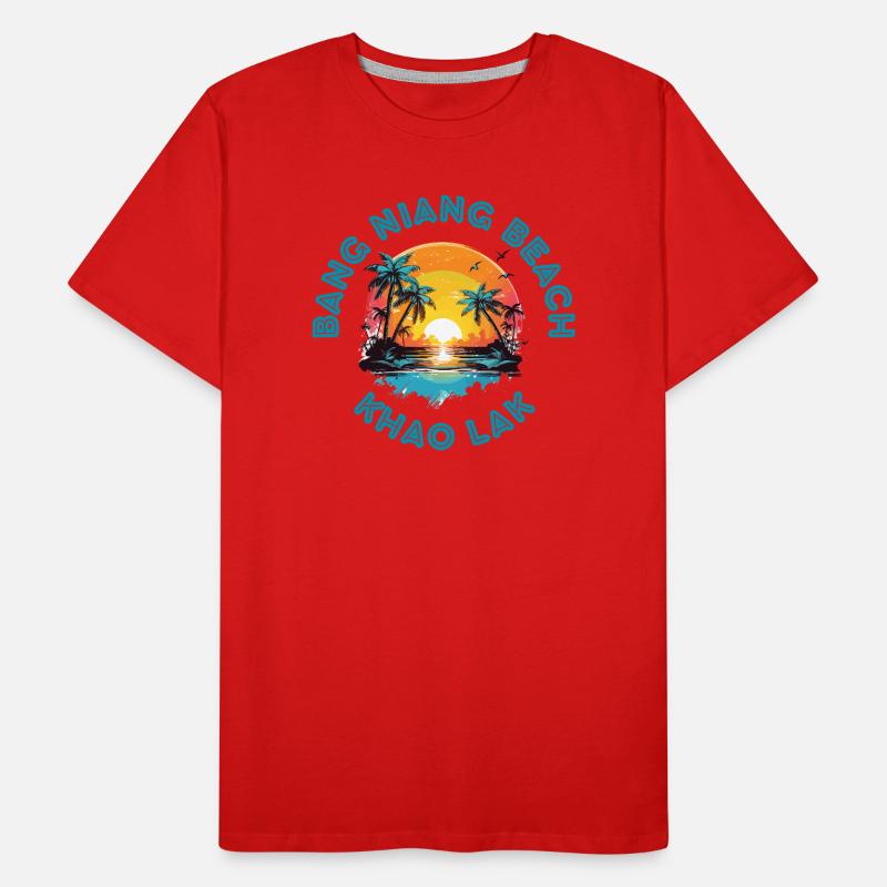 Bang Niang Beach Sunset Circle Men's Premium Organic T-Shirt