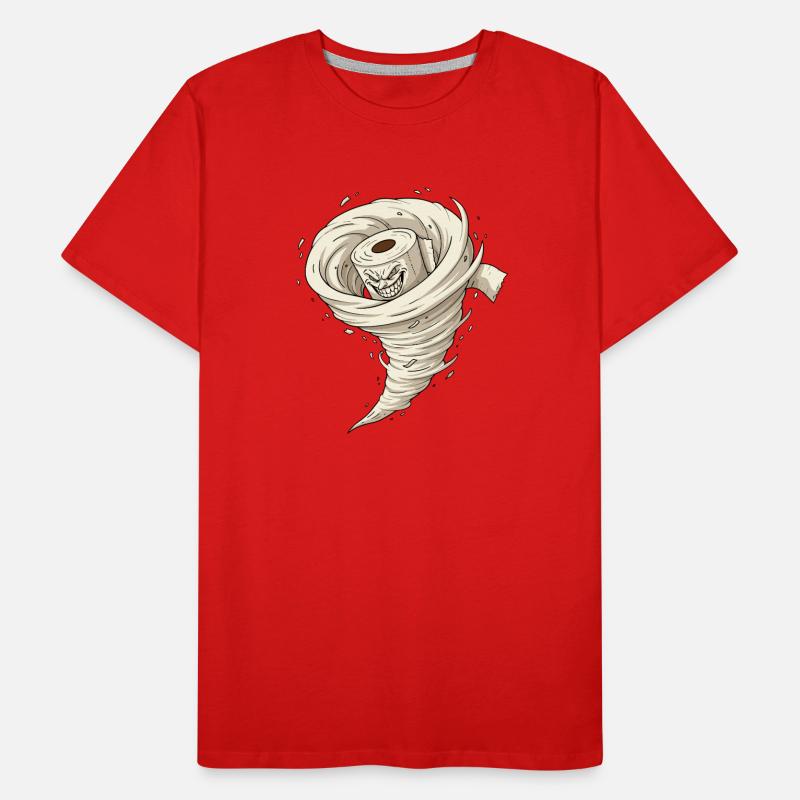 Tornade faite de papier toilette avec une grimace T-shirt bio Premium Homme