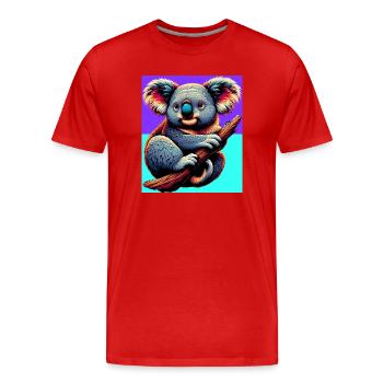 Koala - Männer Premium Bio T-Shirt - Rot - Vorne - Damien (186cm)