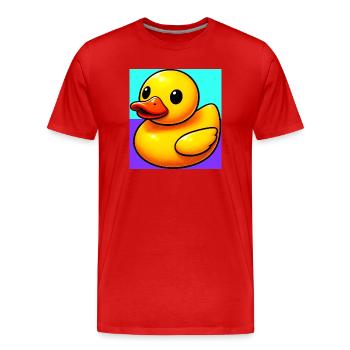 Ente Ente Ente Ente Ente - Männer Premium Bio T-Shirt - Rot - Vorne - Damien (186cm)