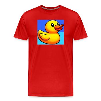 Caneton Canard Canard Canard - T-shirt bio Premium Homme - rouge - Devant - Damien (186cm)