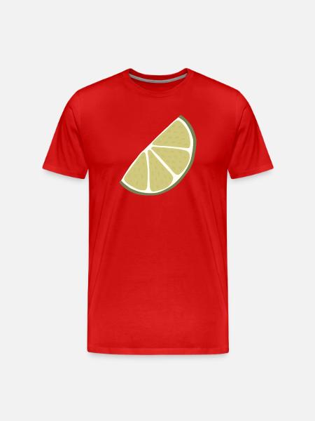 Lime Slice Minimalist Lime - Men's Premium Organic T-Shirt - red