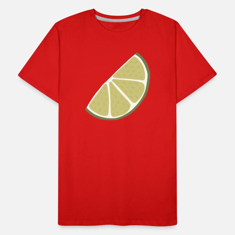 Lime Slice Minimalistische Limette Männer Premium Bio T-Shirt