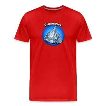Pure Privacy - Purer Datenschutz - Männer Premium Bio T-Shirt - Rot - Vorne - Damien (186cm)