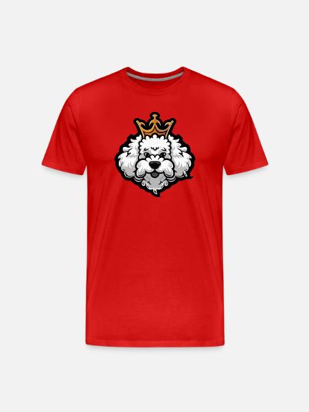 Pudel Hund Krone - Männer Premium Bio T-Shirt - Rot