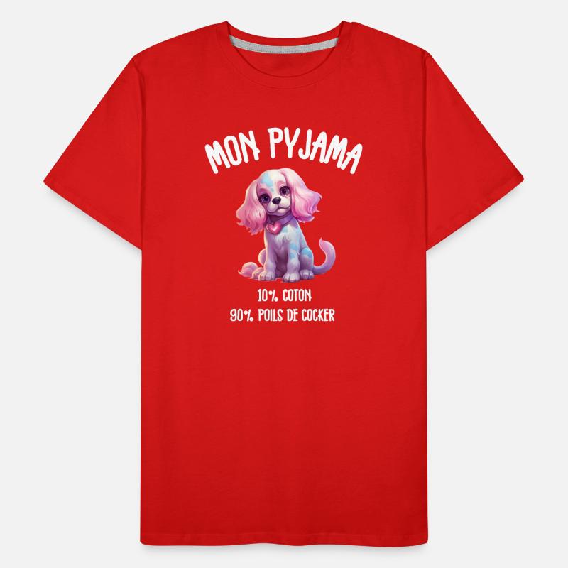Pyjama Chien Cocker Drôle T-shirt bio Premium Homme