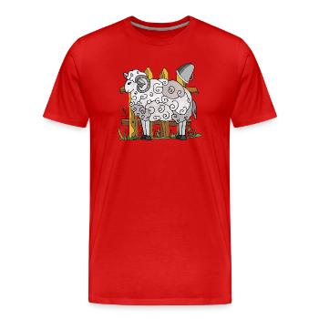 bélier - T-shirt bio Premium Homme - rouge - Devant - Damien (186cm)