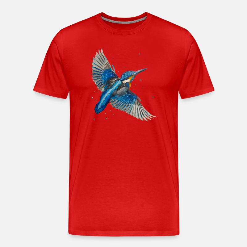 Eisvogel im Flug - Männer Premium Bio T-Shirt - Rot