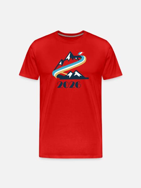 Bergpfad 2026 Emblem - Männer Premium Bio T-Shirt - Rot