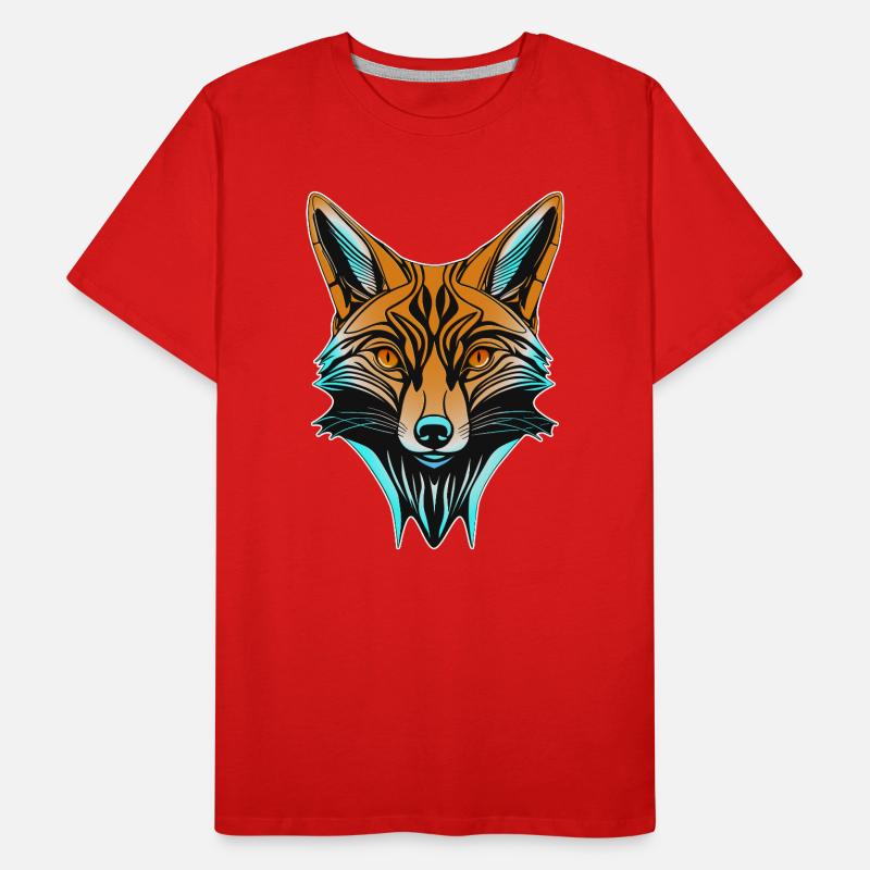 Neon Fox Head Men's Premium Organic T-Shirt