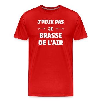 Ich kann nicht, ich rühre Luft auf. - Männer Premium Bio T-Shirt - Rot - Vorne - Damien (186cm)