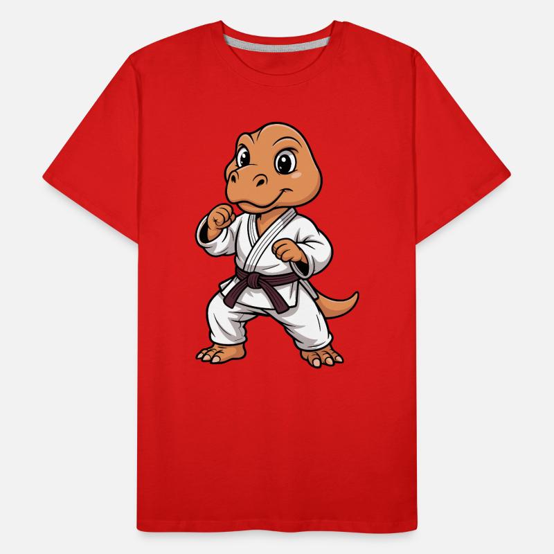 Kampf-Dino im Karate-Gi Männer Premium Bio T-Shirt