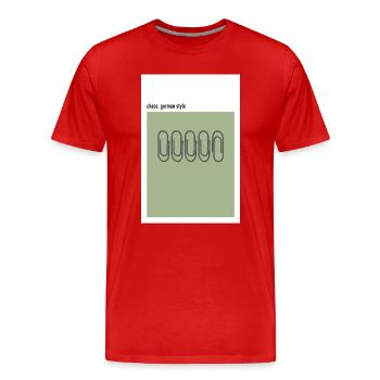 Chaos – German Style Minimal Poster Green - Men's Premium Organic T-Shirt - red - Front - Damien (186cm)