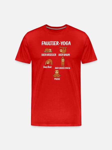 sloth yoga poses meditation  - Men's Premium Organic T-Shirt - red
