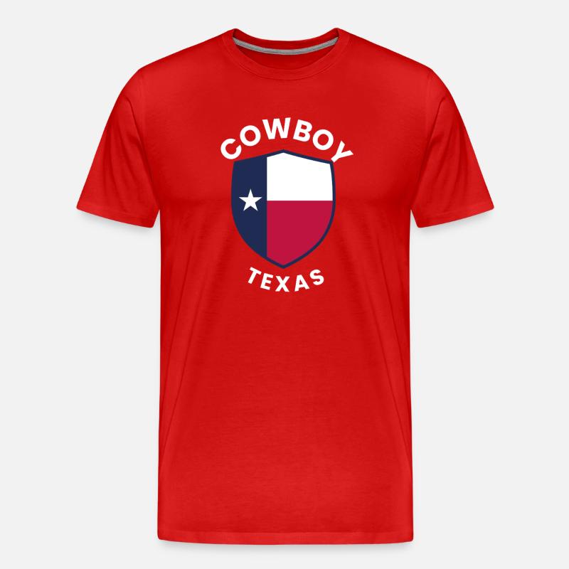 Cowboy Texas Shield Grafikdesign - Männer Premium Bio T-Shirt - Rot