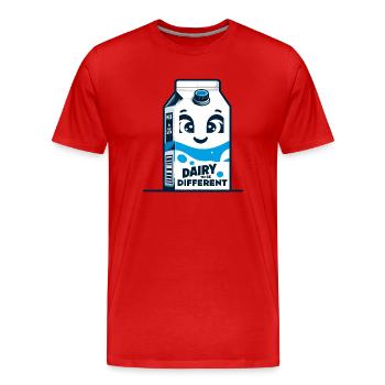 Milk carton face – be different - Men's Premium Organic T-Shirt - red - Front - Damien (186cm)