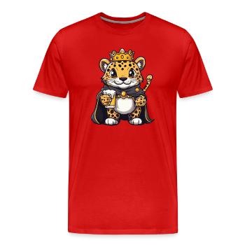 Roi de la Bière Léopard - T-shirt bio Premium Homme - rouge - Devant - Damien (186cm)