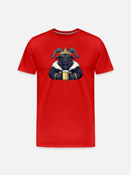 Bergziege Bier König - Männer Premium Bio T-Shirt - Rot