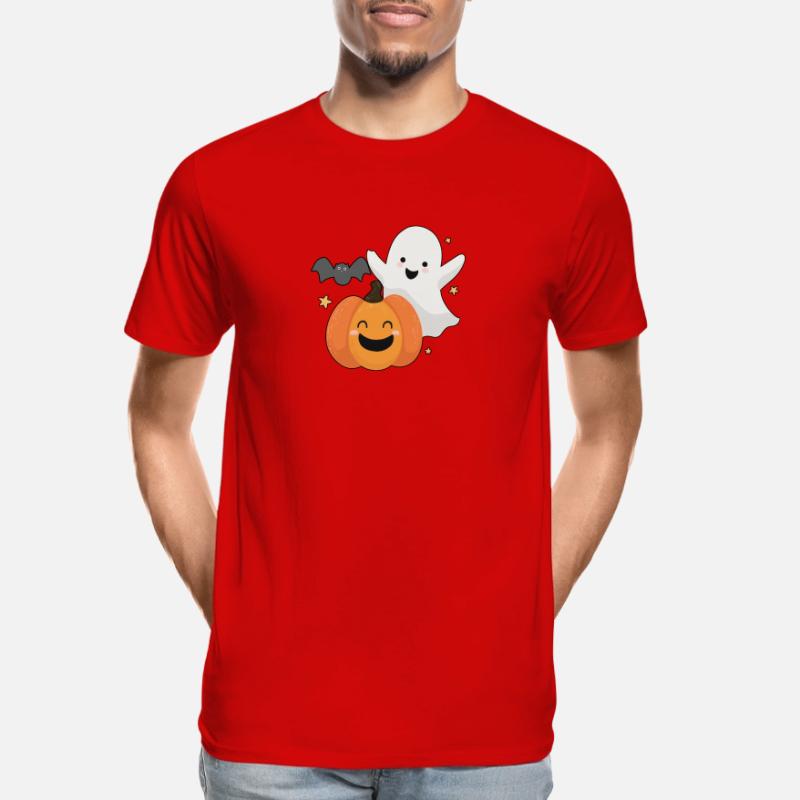 Fun ghost, pumpkin and bat Men's Premium Organic T-Shirt