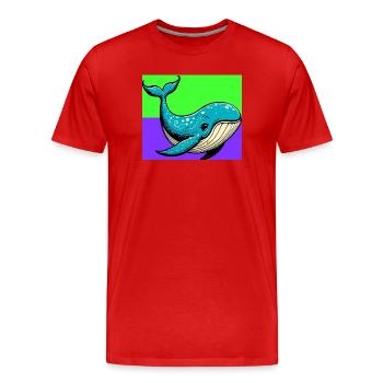 Wal - Männer Premium Bio T-Shirt - Rot - Vorne - Damien (186cm)