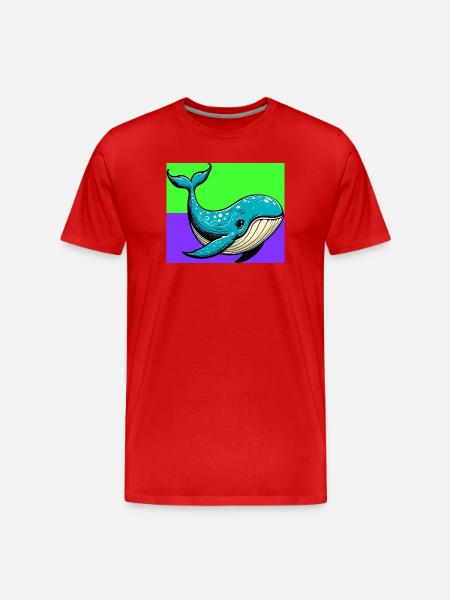 Wal - Männer Premium Bio T-Shirt - Rot