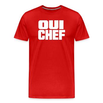 Qui Chef - T-shirt bio Premium Homme - rouge - Devant - Damien (186cm)
