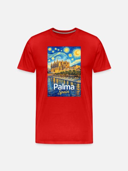 Palma, Espagne - T-shirt bio Premium Homme - rouge